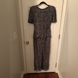 Scala charcoal gray mother-of-the bride dress size 4